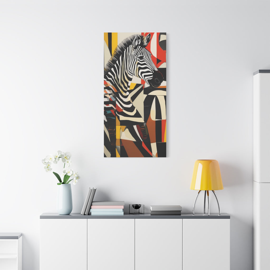 Abstract Maximalist Zebra African Safari Wall Art Print on Canvas