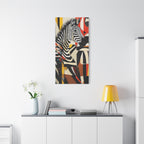 Abstract Maximalist Zebra African Safari Wall Art Print on Canvas