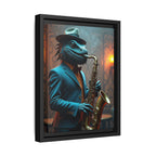 Bearded Dragon Playing the Saxophone Framed Wall Art
