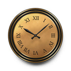 Modern Acrylic Wall Clock, Roman Numerals, Black and Gold Metallic Print, Home Decor, Office Wall Art, Unique Gift, Decorative Clock