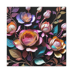 Floral 3D Wall Art Canvas - Elegant Rose Design for Home Decor