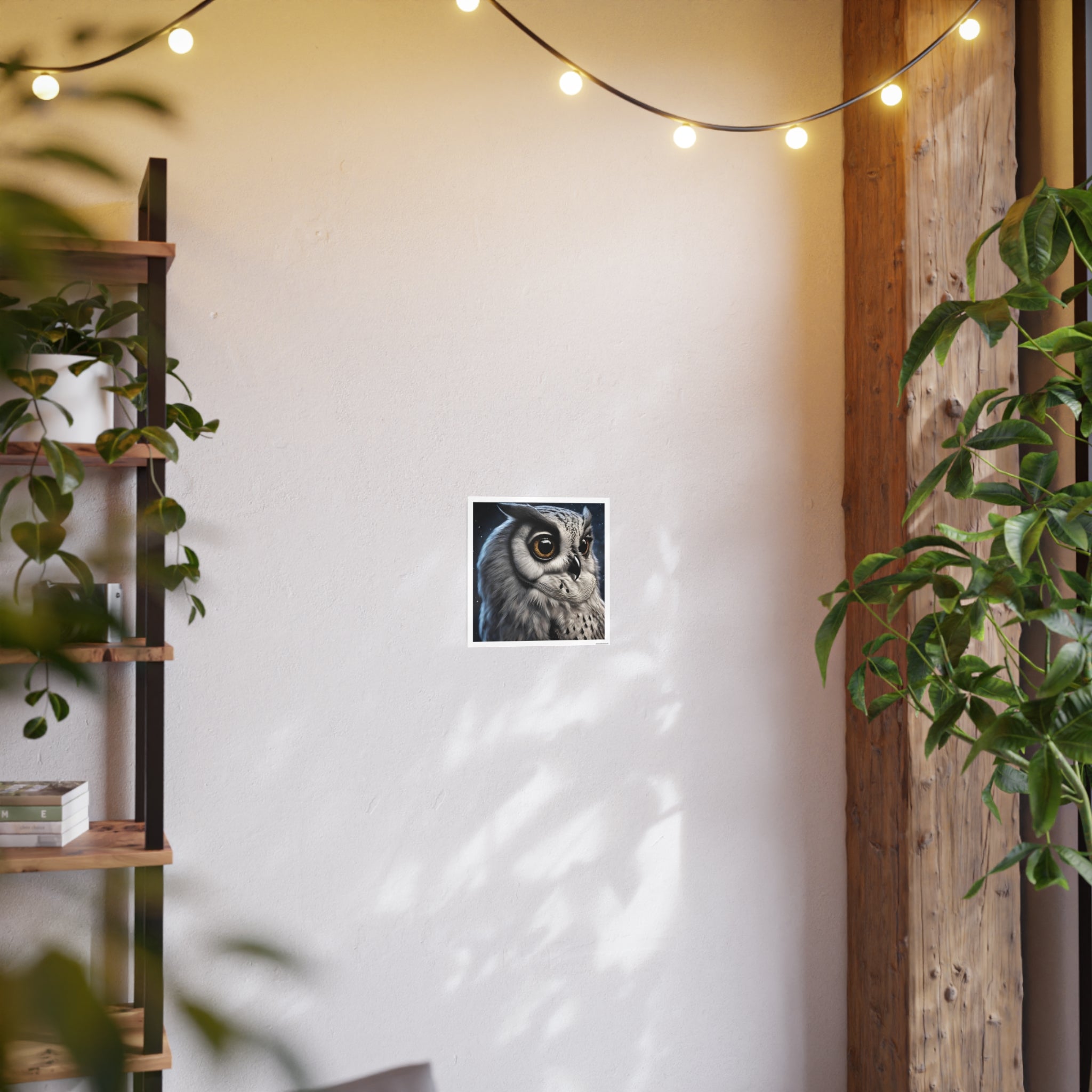 Night Owl Unframed Square Satin Poster for Wall Art - Photographic AI Art