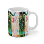 Floral Mug, Pretty Abstract Design, Gift Coffee Cup, Mothers Day Present, Office Desk Decor