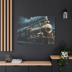 Vintage Train Canvas Print, Lyrically Influenced Art, Riders on the Storm