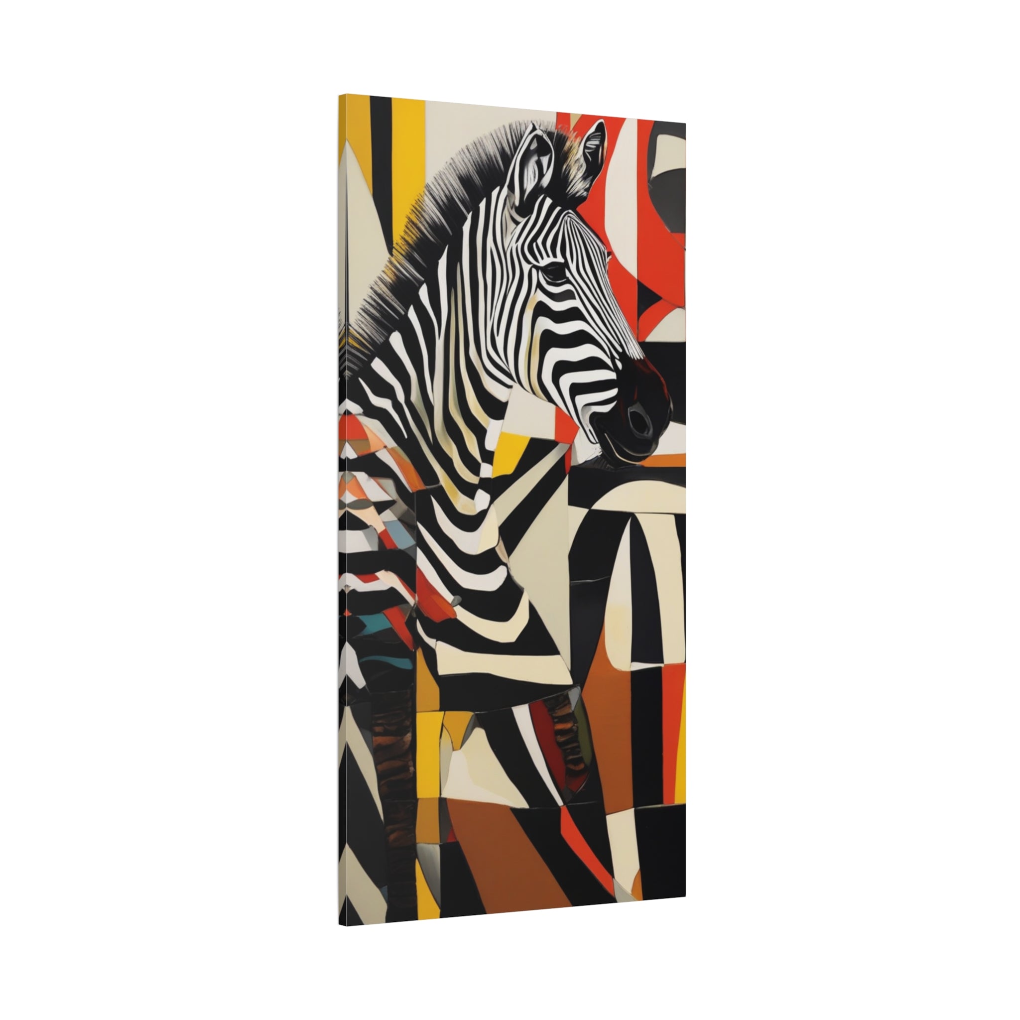 Abstract Maximalist Zebra African Safari Wall Art Print on Canvas