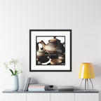 Elegant Framed Ceramic Teapot Poster - Art for Home Decor