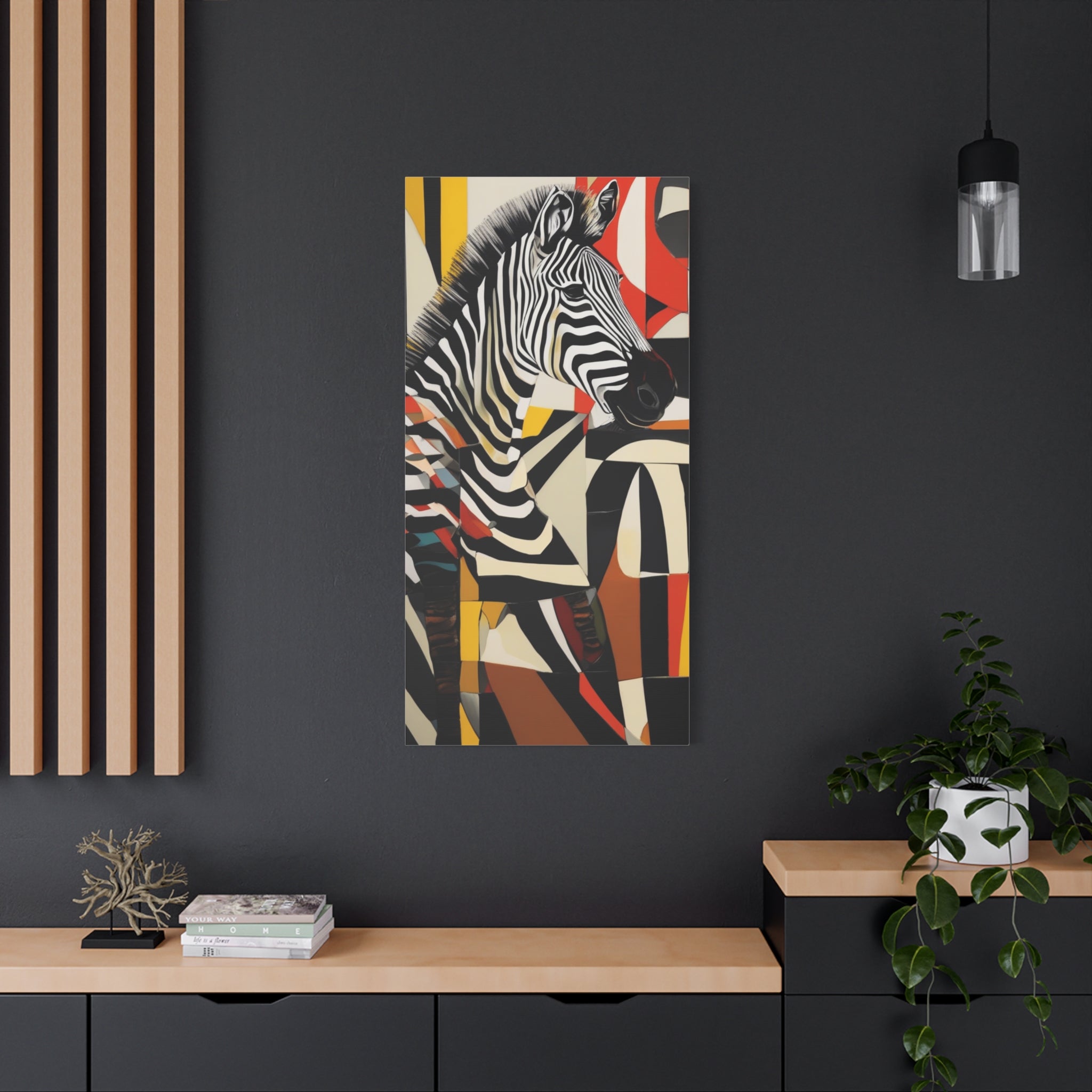 Abstract Maximalist Zebra African Safari Wall Art Print on Canvas