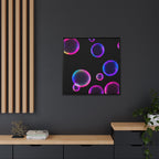 Neon Bubbles Art Print on Canvas Framed Black Light Effect