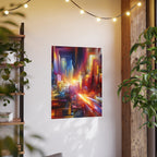 Abstract City Lights Photo Art Poster — Vibrant Futuristic Urban Wall Art