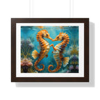 Framed Poster Seahorses in Love