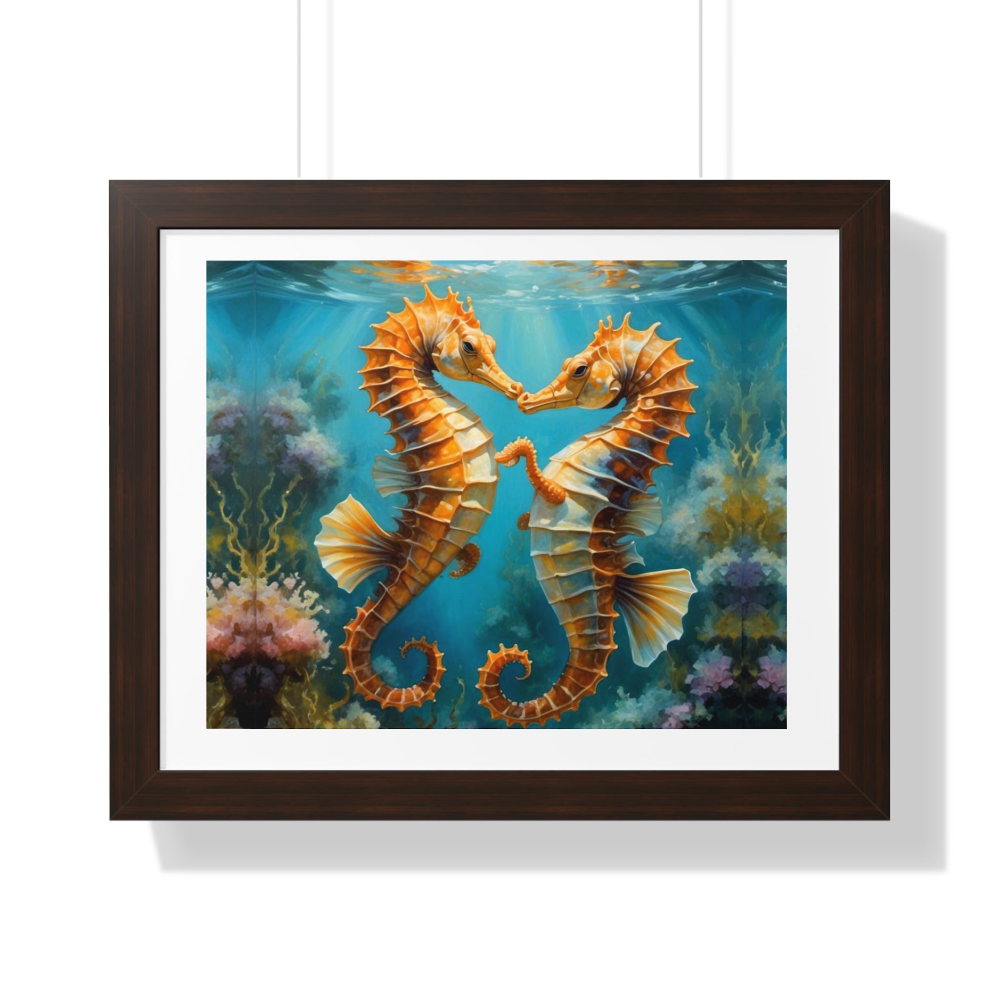 Framed Poster Seahorses in Love