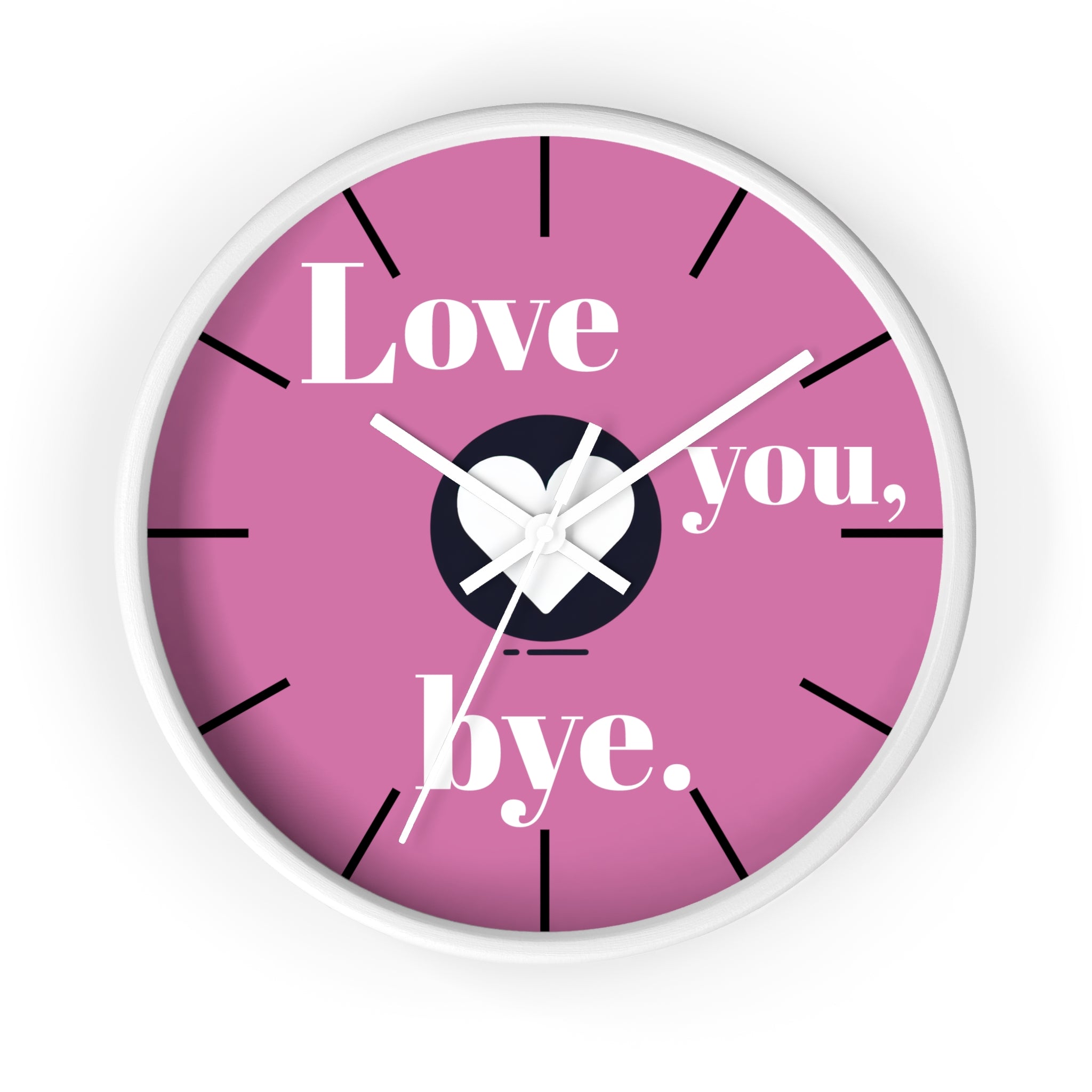 Wall Clock, Love You Bye, Romantic Home Decor, Cute Gift for Couples, Unique Anniversary Present, Bedroom Wall Art, Love Quote Decor,