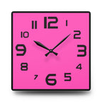 Pink Acrylic Wall Clock, Square Modern Design, Teen Gift