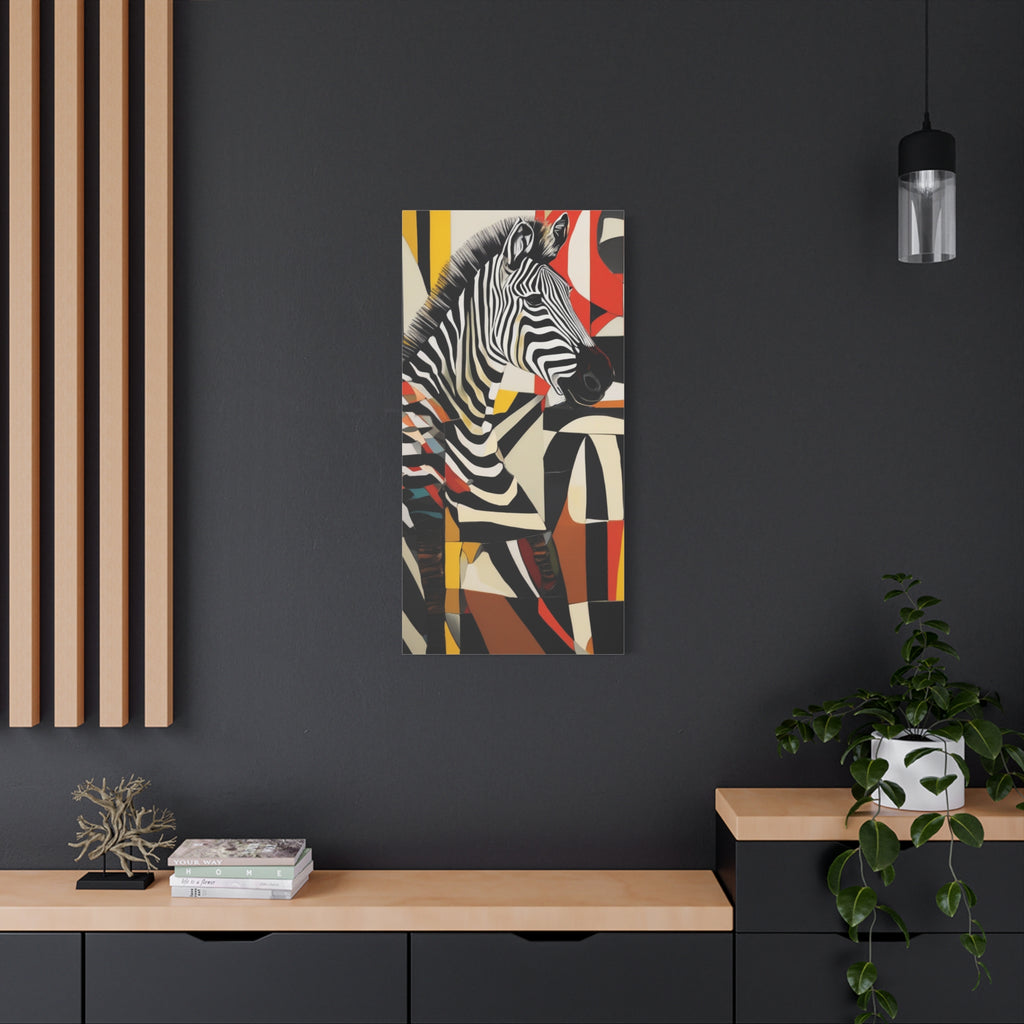 Abstract Maximalist Zebra African Safari Wall Art Print on Canvas