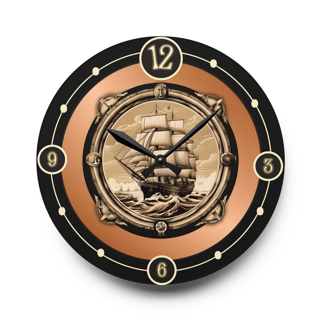 Vintage Styled Ship Acrylic Wall Clock