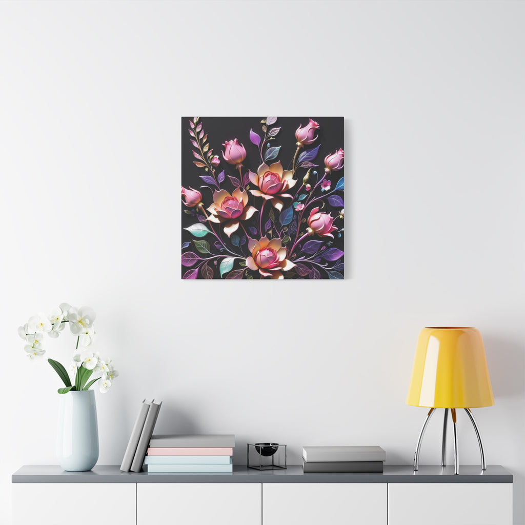 Metallic Floral 3D Canvas Print