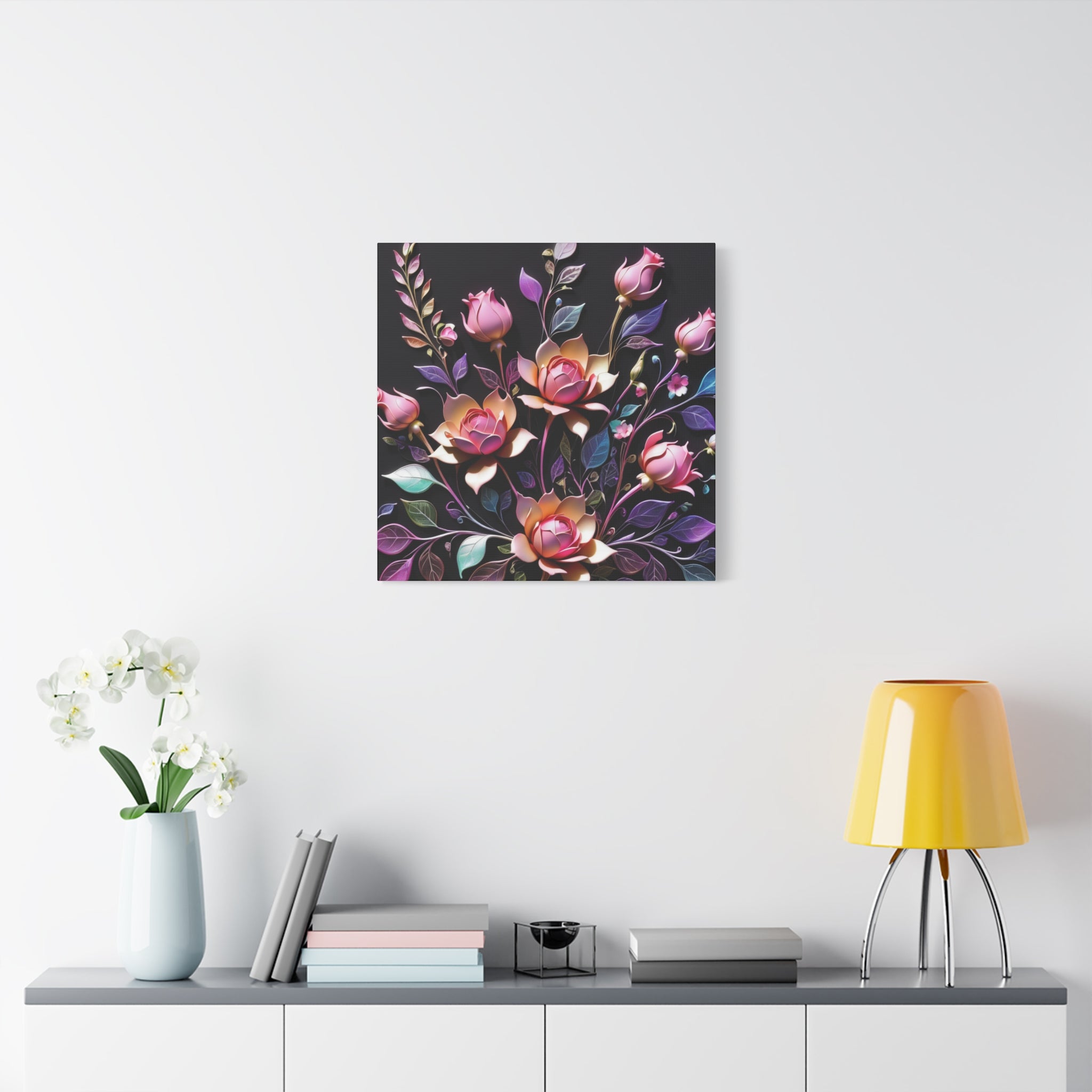 Metallic Floral 3D Canvas Print