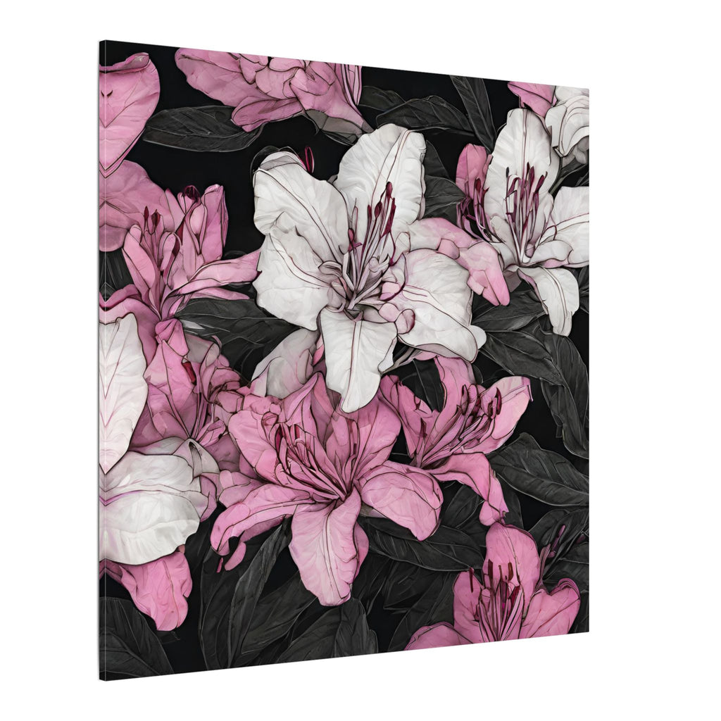 Pink & White Lily Matte Canvas Wall Art — Floral Stretched Canvas Print