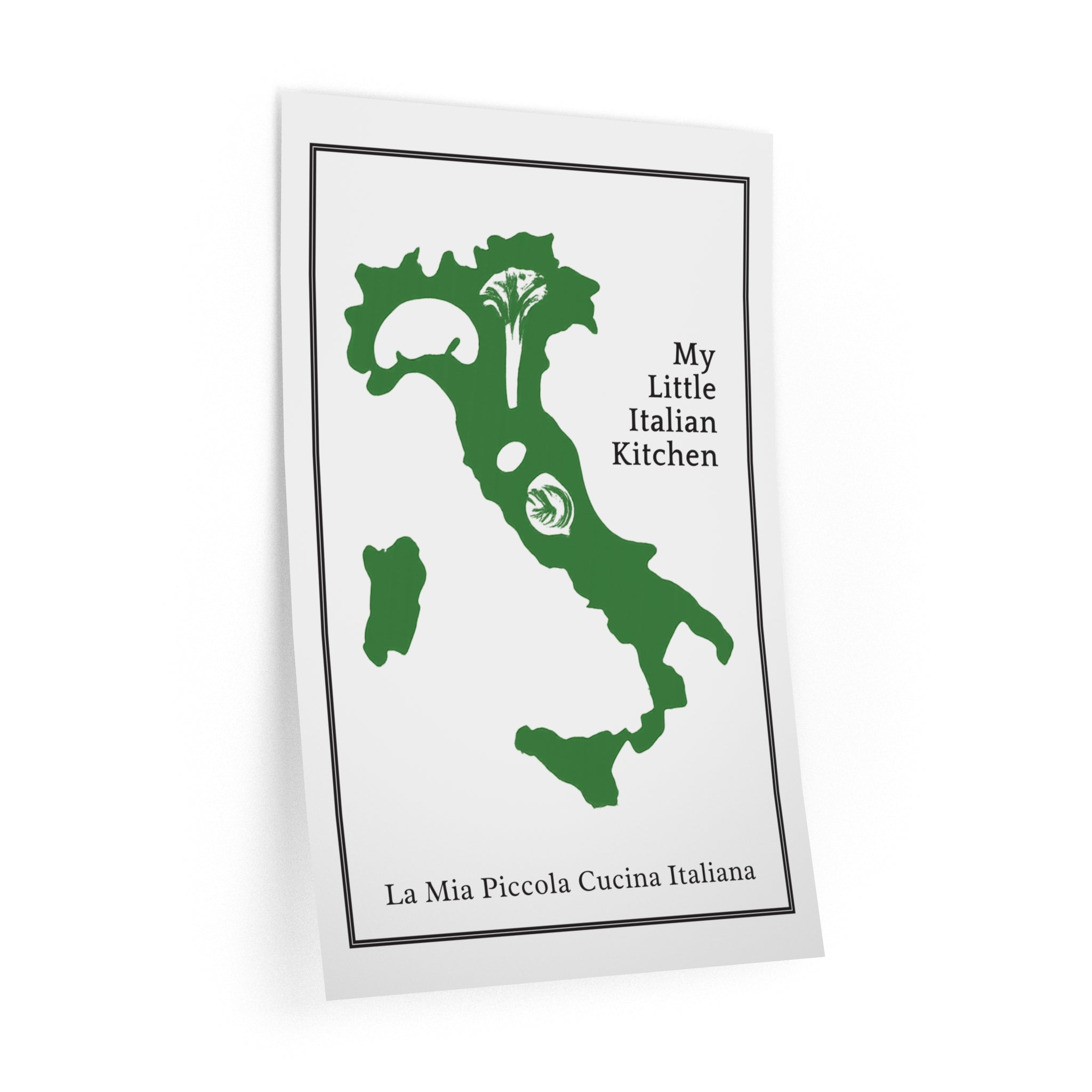Italy Map Wall Decal – "My Little Italian Kitchen" | La Mia Piccola Cucina Italiana Kitchen Decor
