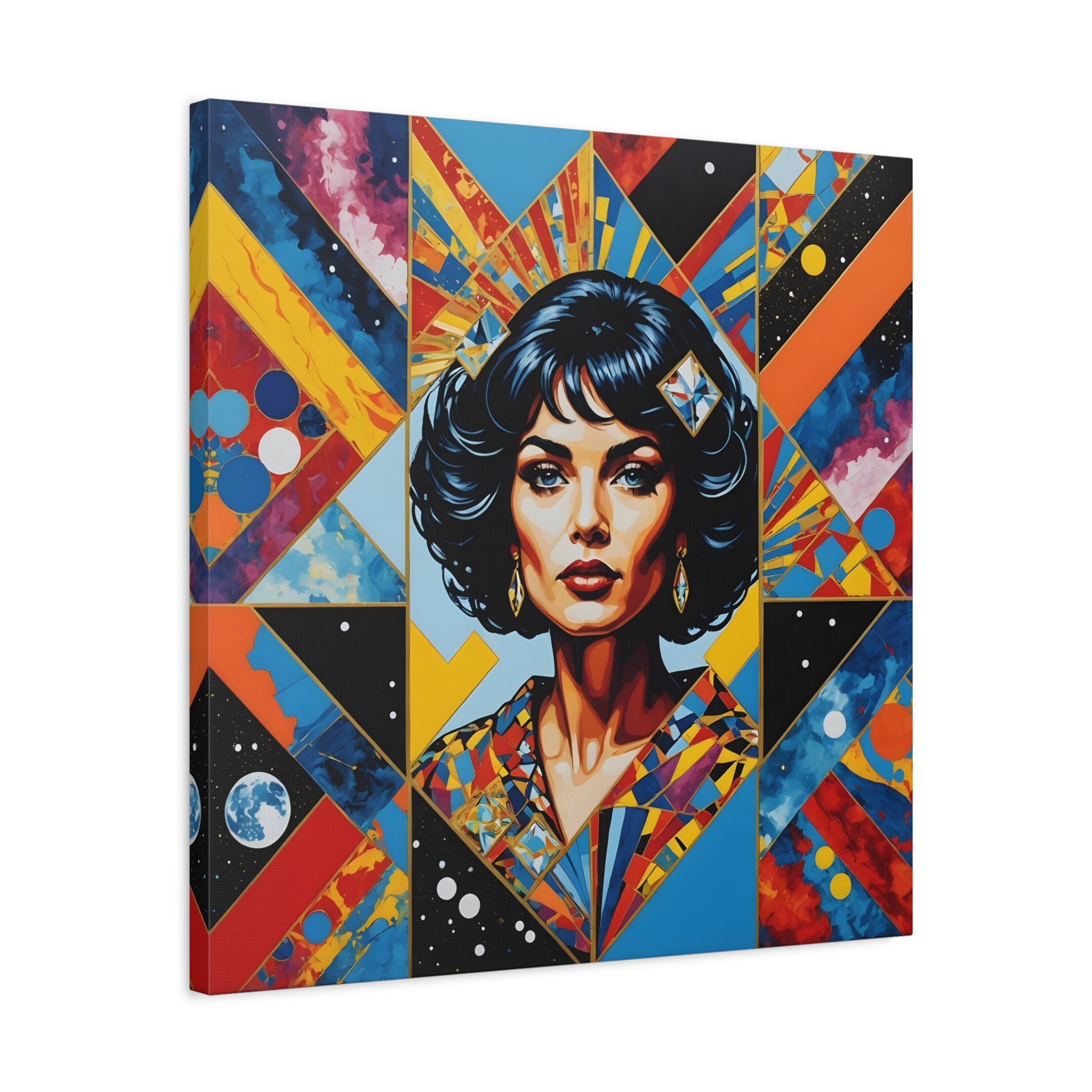 Red Blue Space Comic Vintage Collage Print, Gift for Him, Sci-Fi FanG