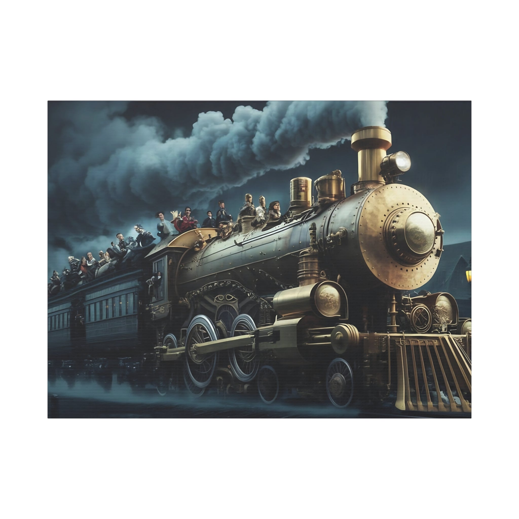 Vintage Train Canvas Print, Lyrically Influenced Art, Riders on the Storm