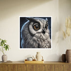 Night Owl Unframed Square Satin Poster for Wall Art - Photographic AI Art