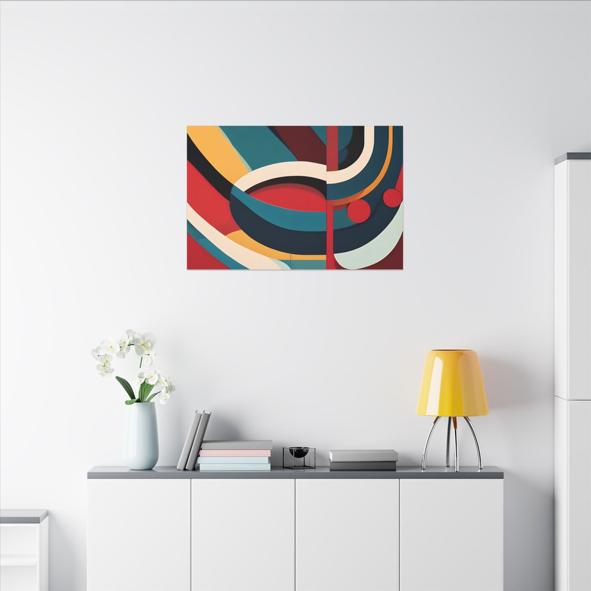 Contemporary Canvas Print, Fluid Aesthetic Wall Art Decor, Home Office Bedroom Living Room, Matte Finish, Stretched,  Multi-Size