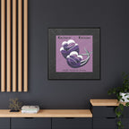 Framed Matte Canvas Print —Mediterranean 'Culture • Cuisine' Abstract Purple Poster Art