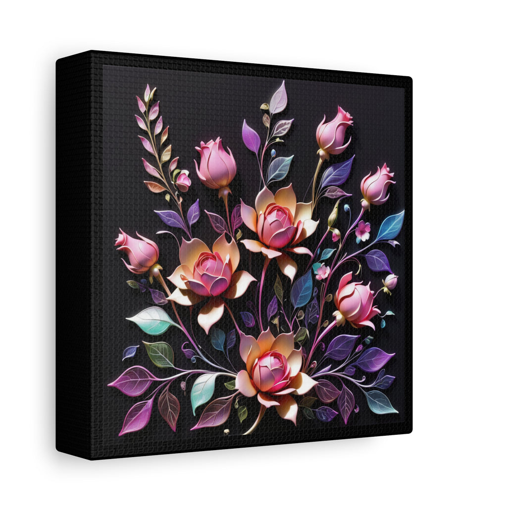 Metallic Floral 3D Canvas Print