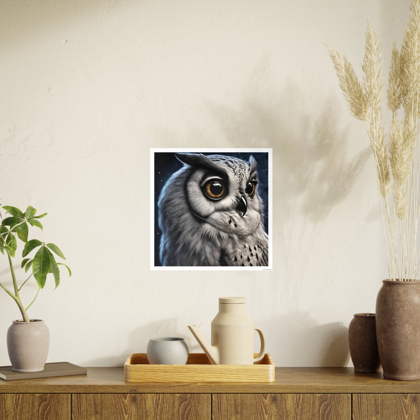 Night Owl Photorealistic Digital Art, Unframed Poster