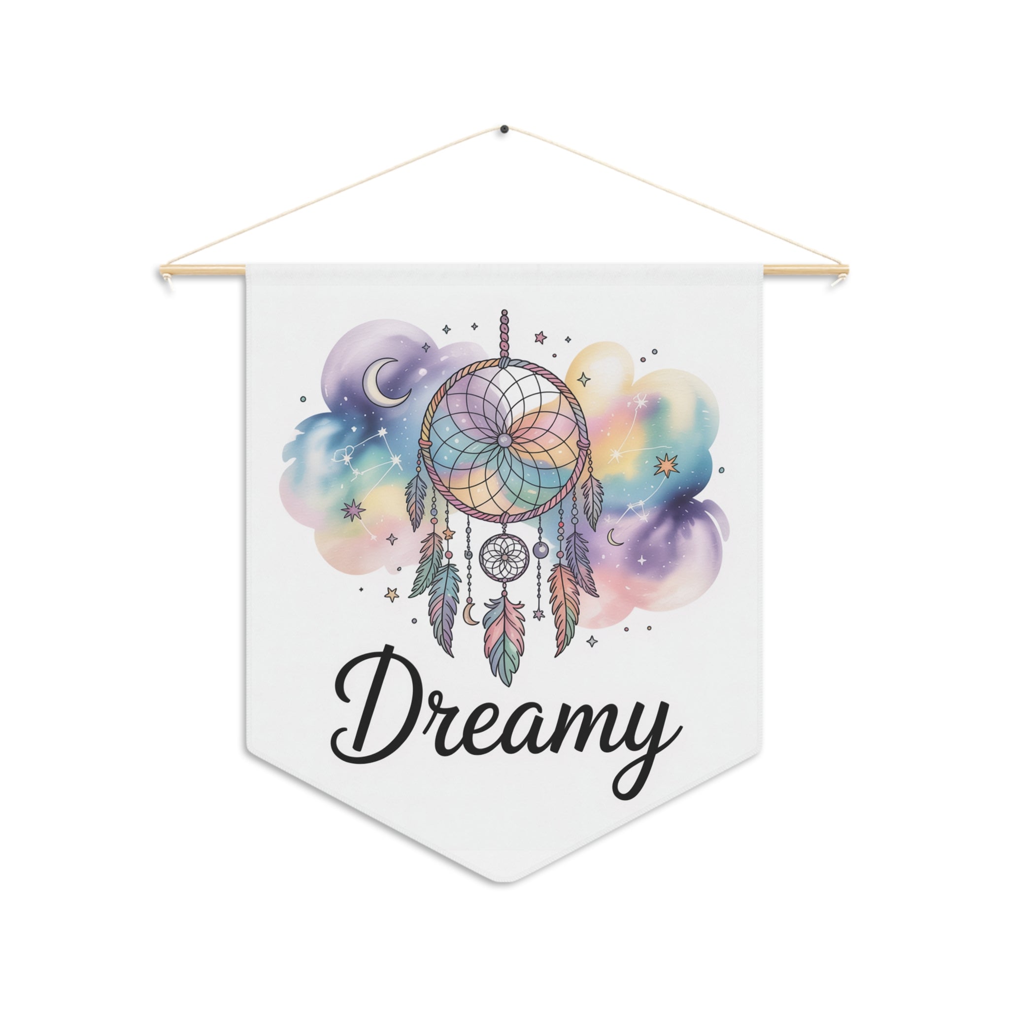 Dreamy dreamcatcher Pennant Wall Banner — Calming Sky Quote Decor for Bedroom & Nursery