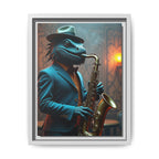 Bearded Dragon Playing the Saxophone Framed Wall Art