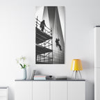 Construction Workers on Scaffolding Matte Stretched Canvas Print 2