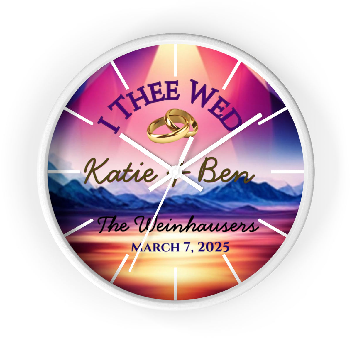 Personalizable Sunset Prism Wall Clock