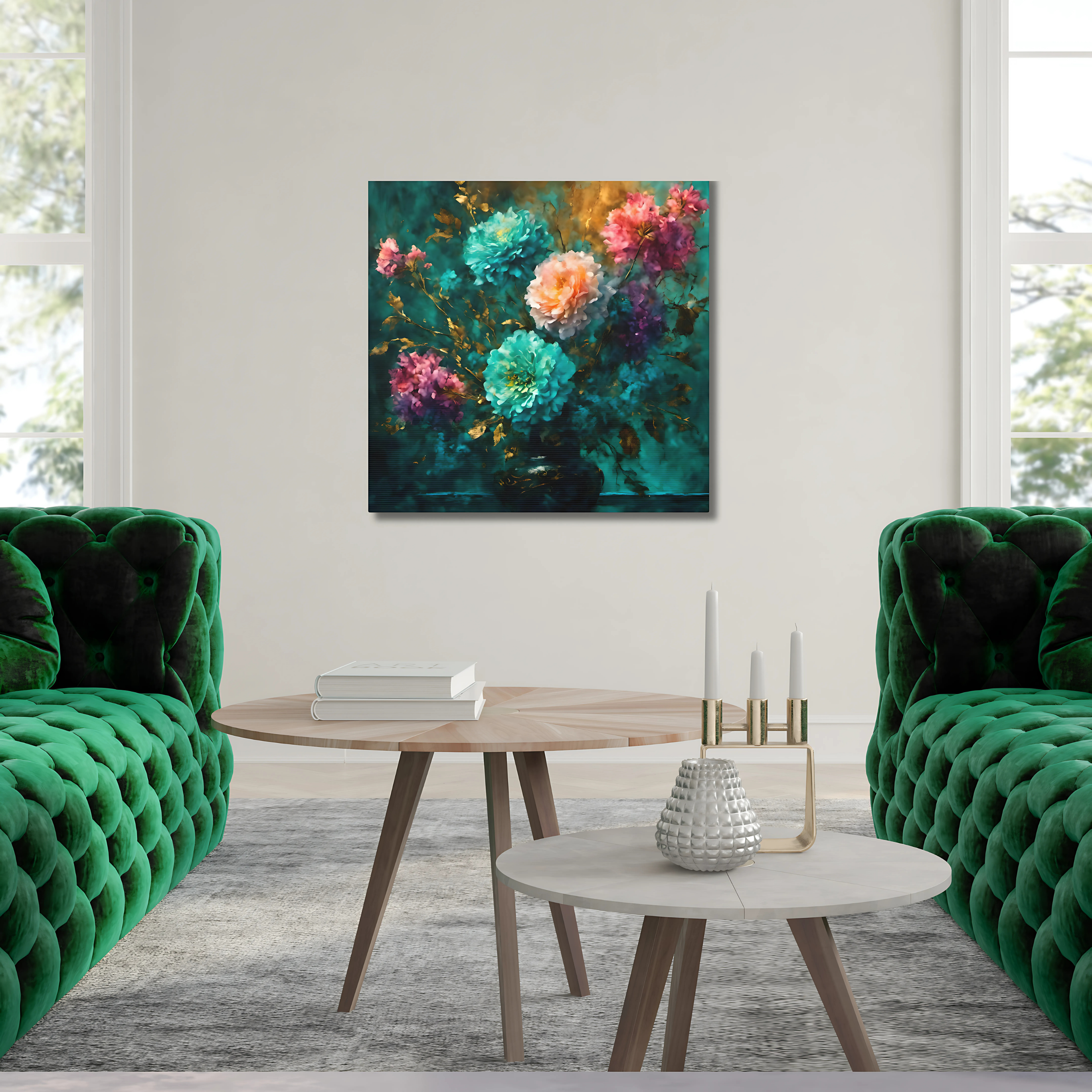 Blue Boquet Canvas Art Print