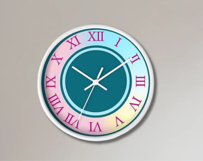Rainbow Gradient Pink Girly Clock