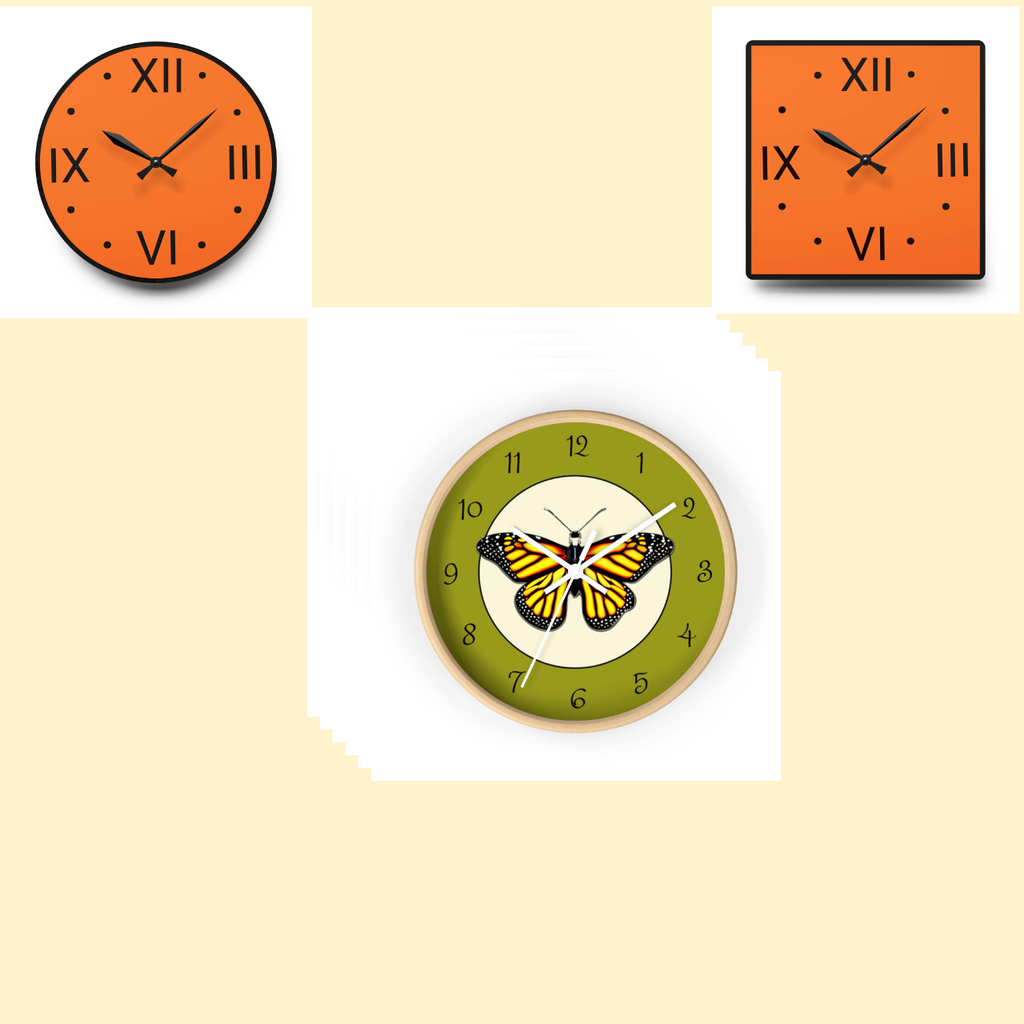 Monarch Butterfly Wall Clock