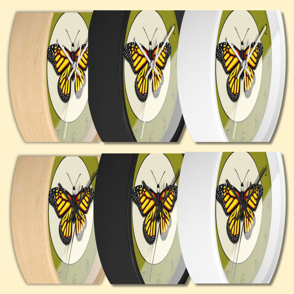 Monarch Butterfly Wall Clock