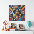 Red Blue Space Comic Vintage Collage Print, Gift for Him, Sci-Fi FanG