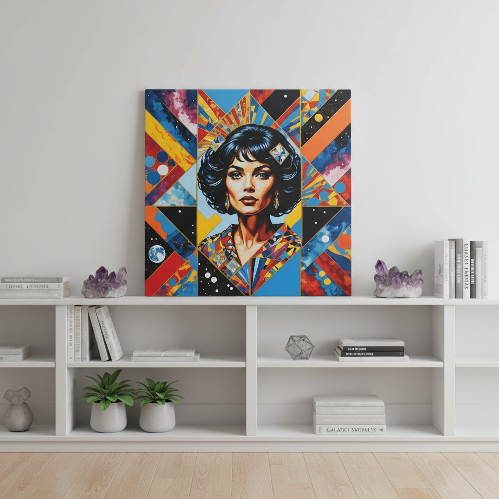 Red Blue Space Comic Vintage Collage Print, Gift for Him, Sci-Fi FanG