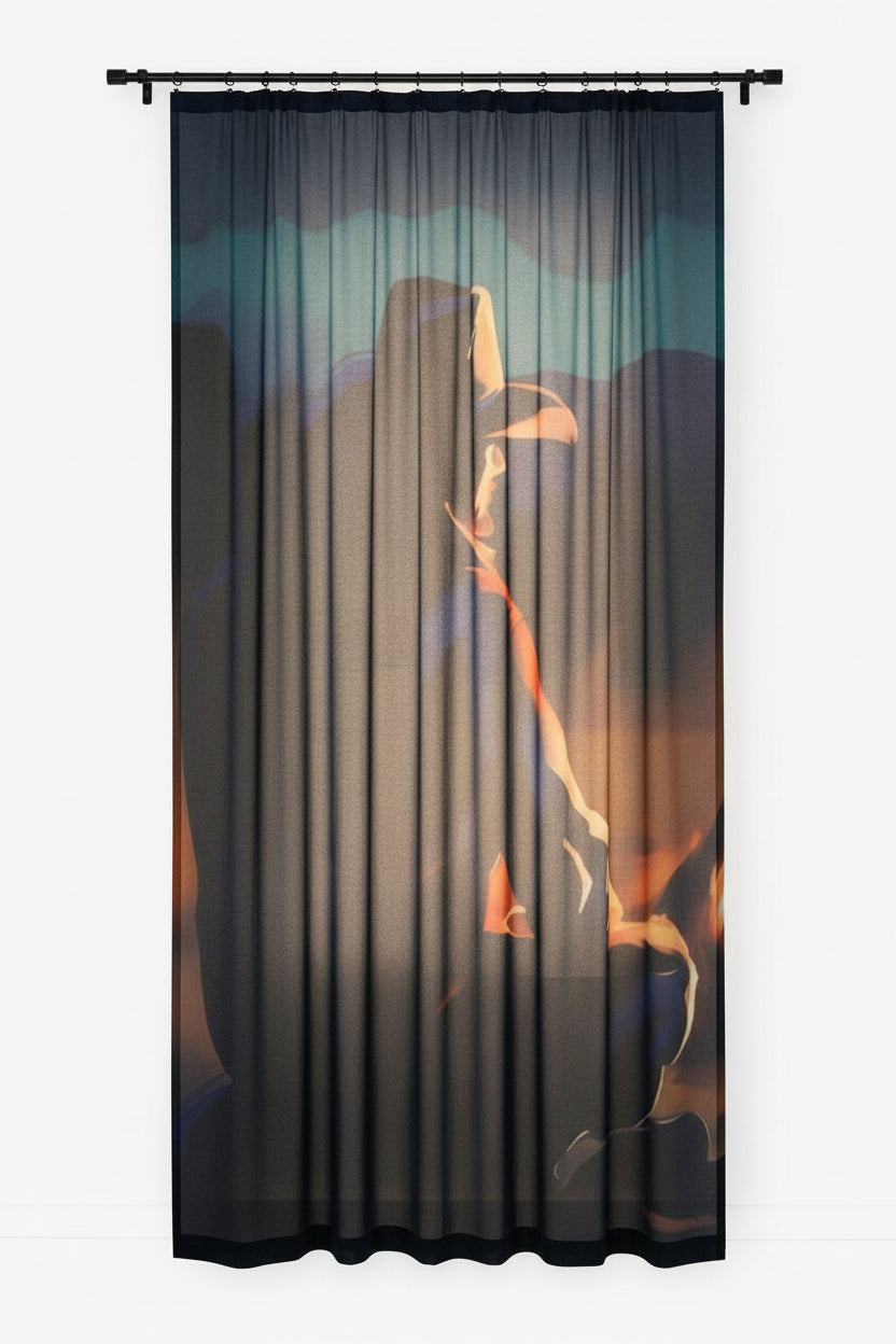 Sheer window curtain single panel