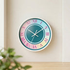 Rainbow Gradient Pink Girly Clock — Lifestyle - Home | Generated by Modelize