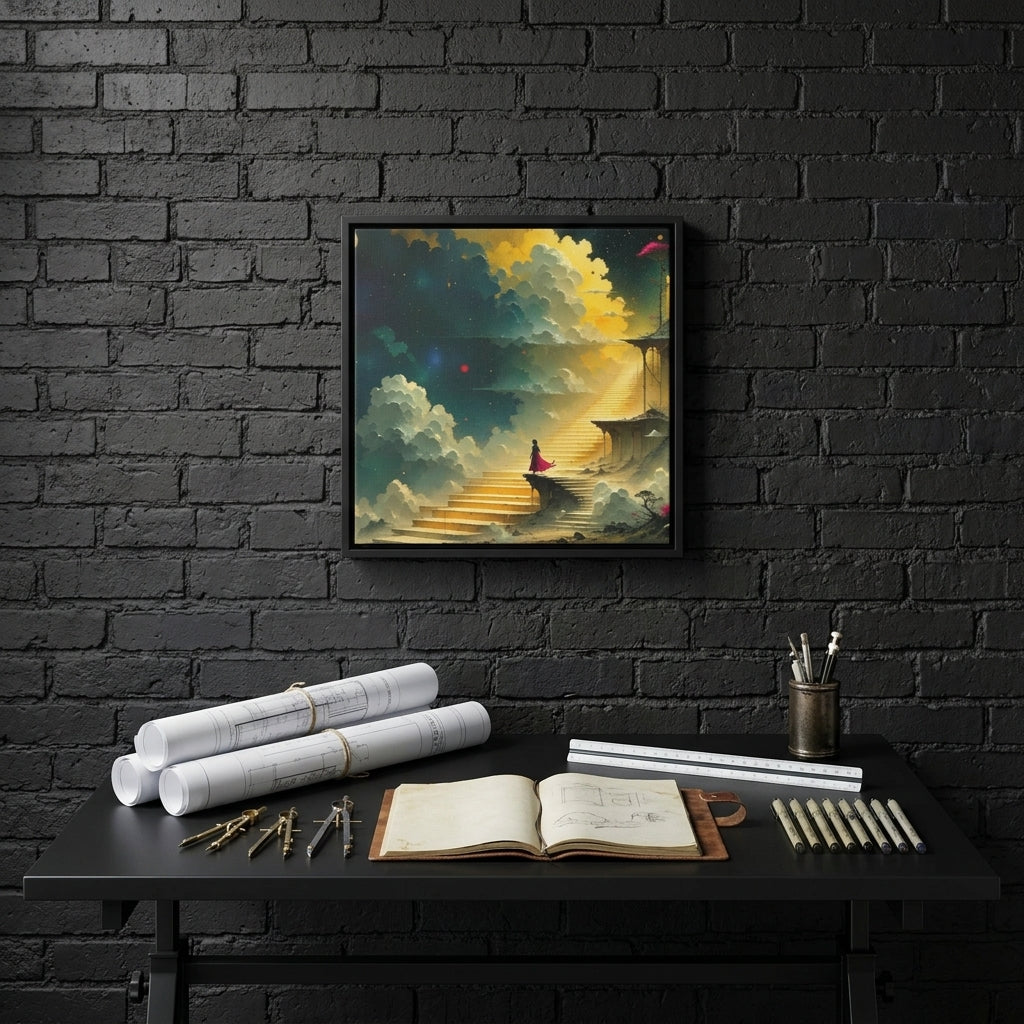 Square Canvas Wall Art — Industrial Office Lifestyle | Generated by Modelize