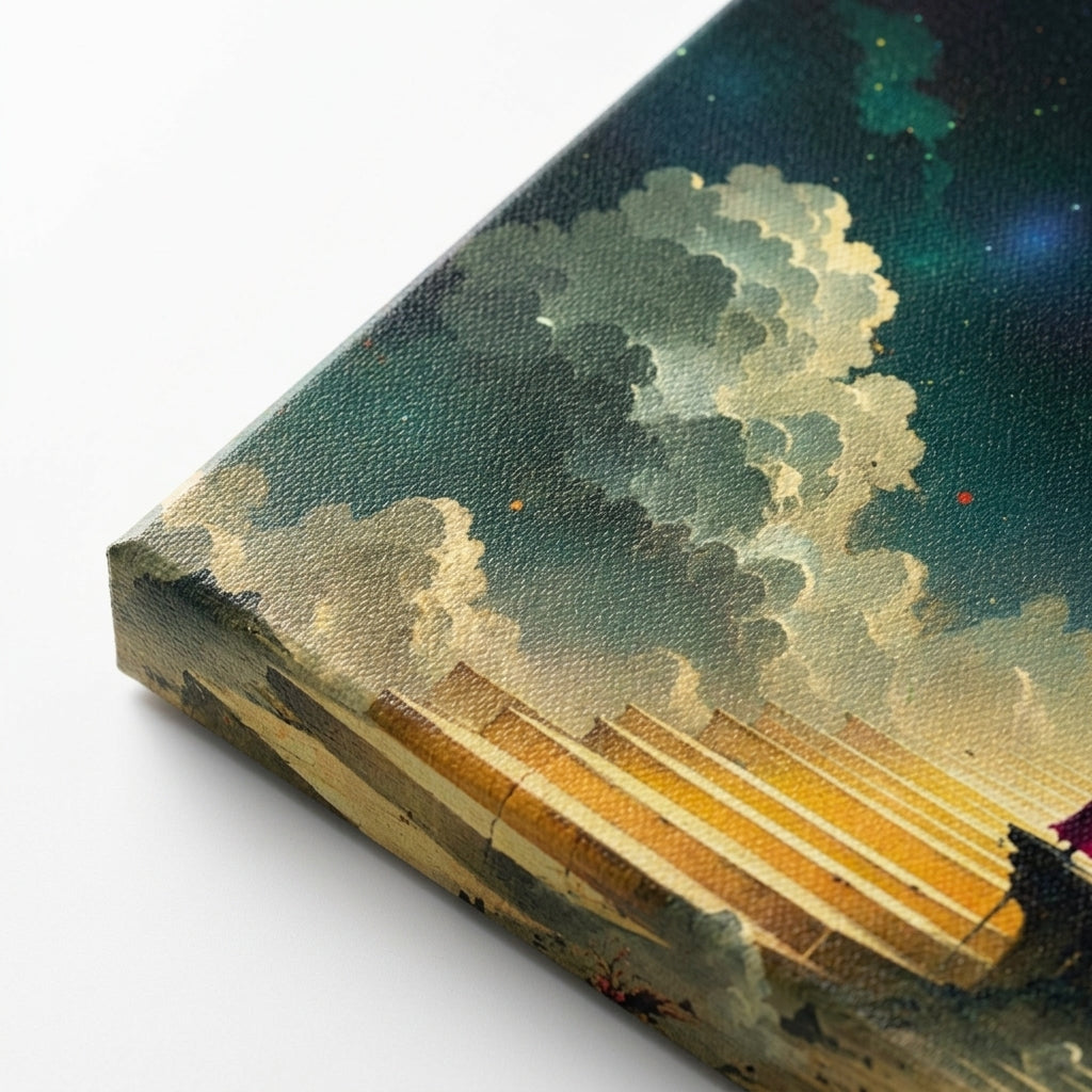 Square Canvas Wall Art — Metallic Texture Detail | Generated by Modelize
