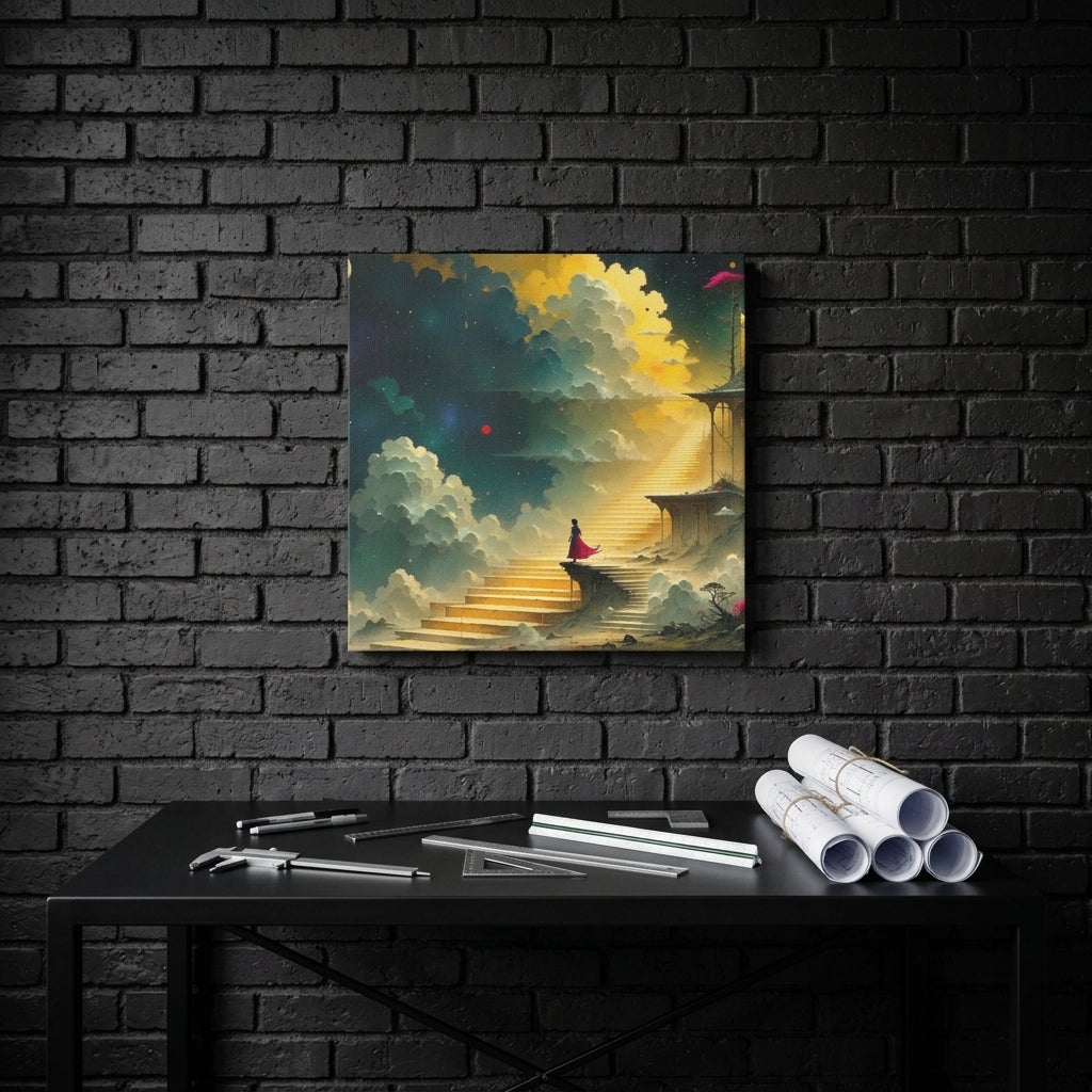 Square gallery-wrap wall art — Industrial Office Lifestyle | Generated by Modelize
