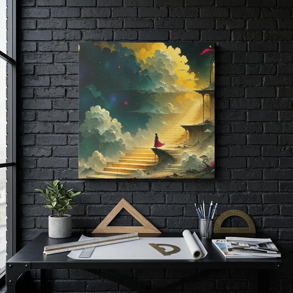 Square Canvas Wall Art — Industrial Office Lifestyle | Generated by Modelize