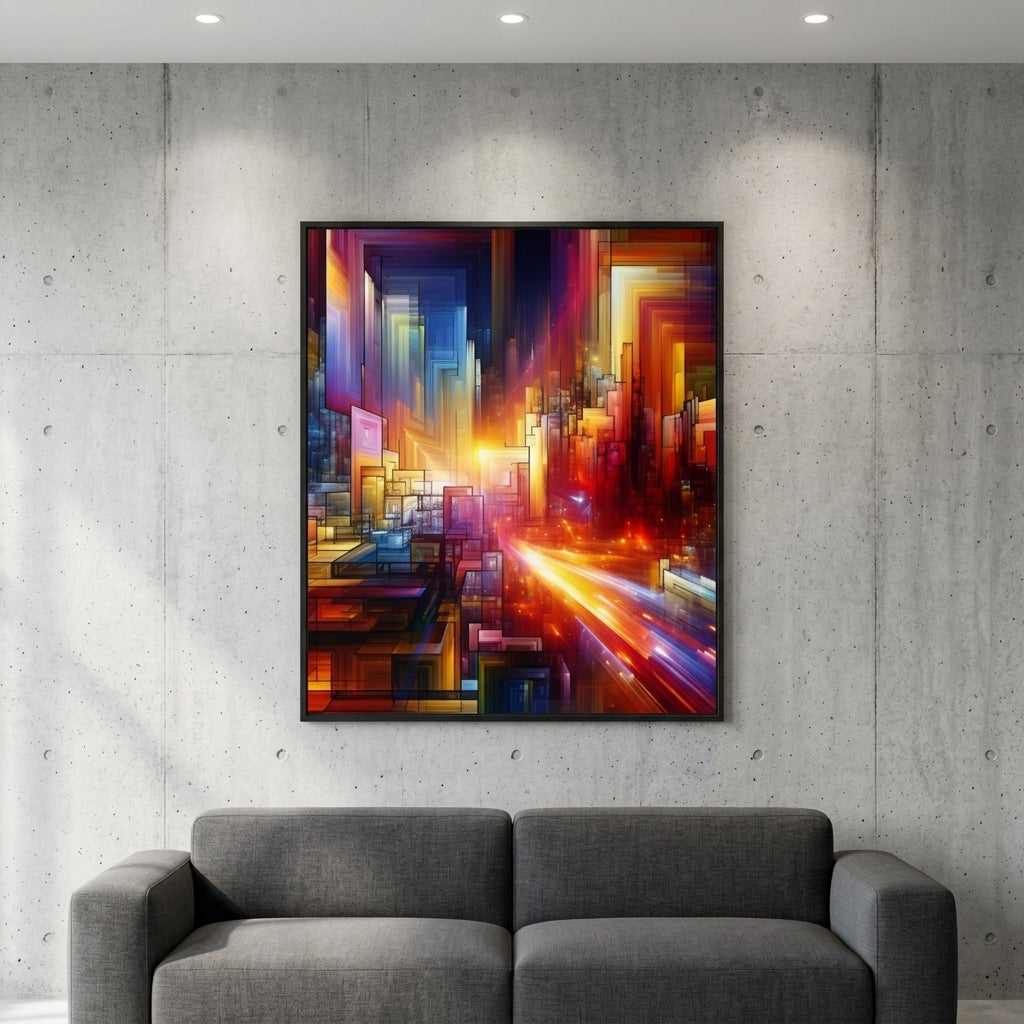 Vertical Wall Art Poster — Modern Living Room Context | Generated by Modelize