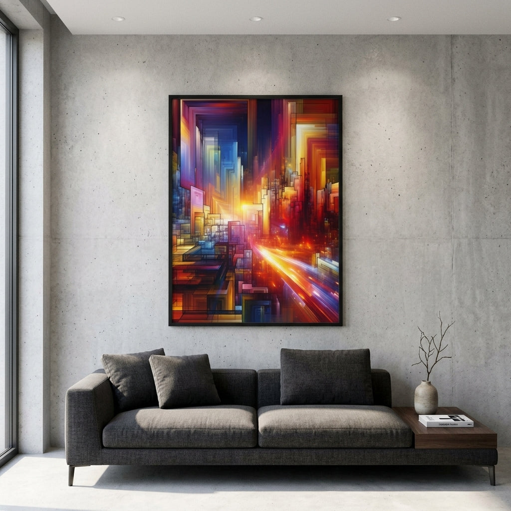 Vertical wall art poster — Modern Living Room Context | Generated by Modelize