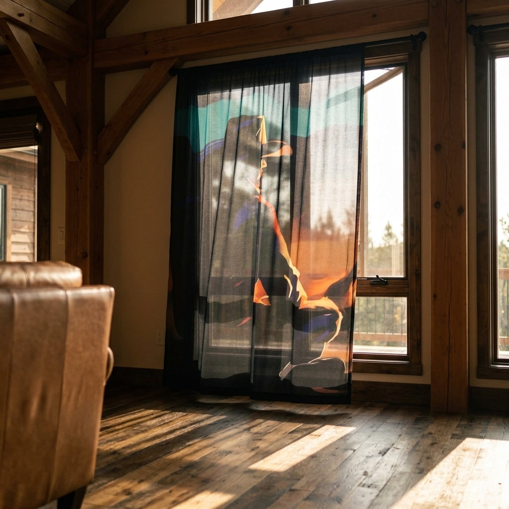 Sheer Window Curtain — Rustic Lodge Lifestyle | Generated by Modelize