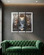 Triptych Acrylic Wall Art — Luxury Living Room Scene | Generated by Modelize